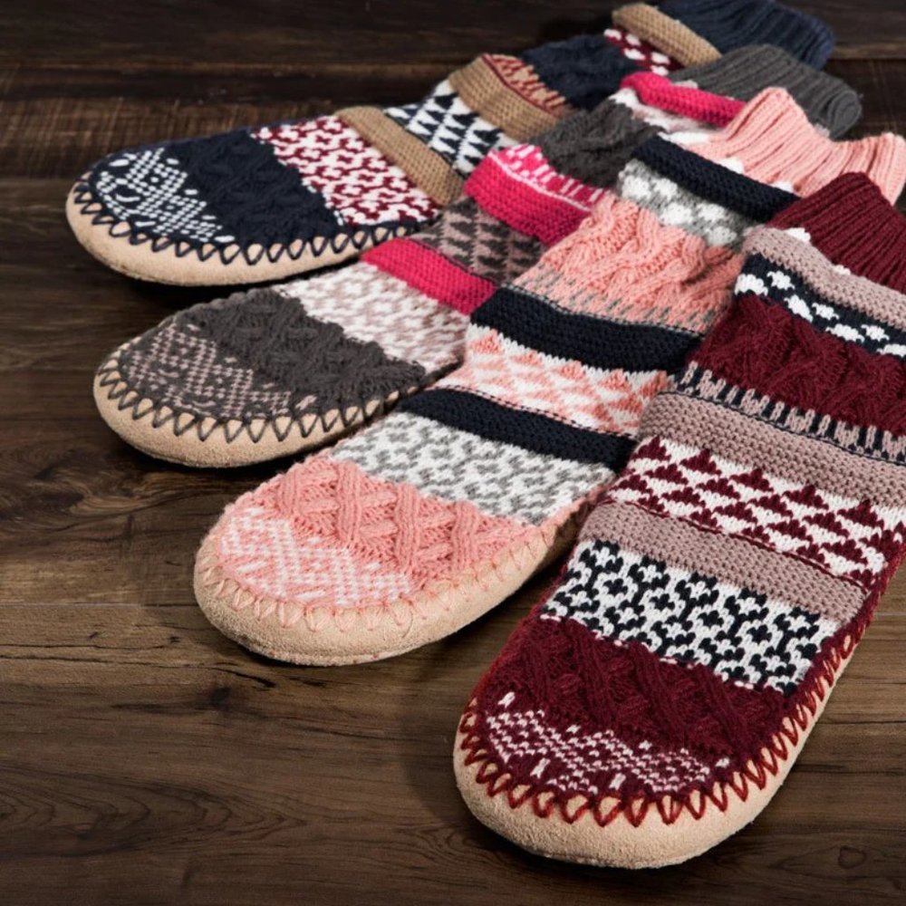 Cozy Gray Pink Ankle Slippers